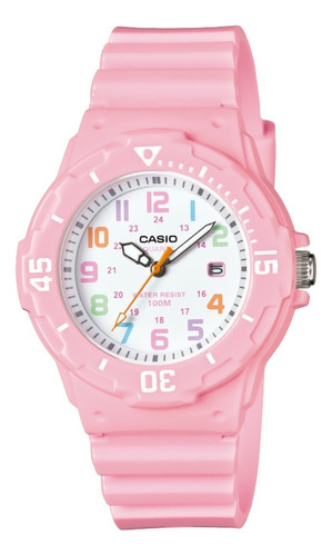 Reloj Casio Para Hombre Lrw-200h Color de la correa Rosa Color del bisel Rosa Color del fondo Blanco