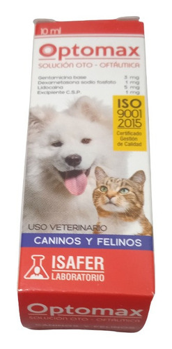 Optomax Solución Oto-oftalmica Para Gatos Y Perros