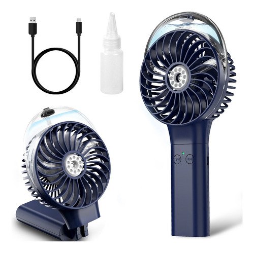 Ventilador Niebla Mini Plegable Mano Eléctrico Con 3 Niveles