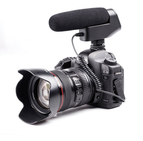 Microfone Shotgun Boya By-vm600 Direcional Para Dslrs Cor Preto