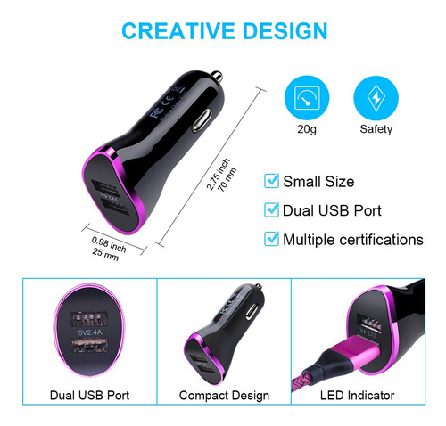 Set De Cargador De Pared Sidpro Tipo C Con 2 Cables Usb C