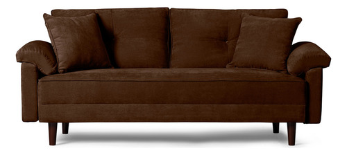 Sofá Cama Branson Makora Beehive De Velvet Color Chocolate