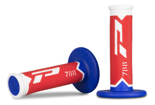 Puños Progrip 788 Triple Density Cross Con Blanco Y Azul