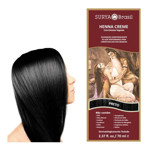 Tintura Creme Henna Surya Preto Surya