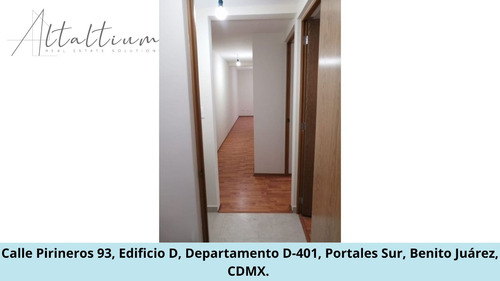 Se Vende Departamento En Calle Pirineros 93, Edificio D, Departamento D-401, Portales Sur, Benito Juárez, Cdmx. Pds31-di