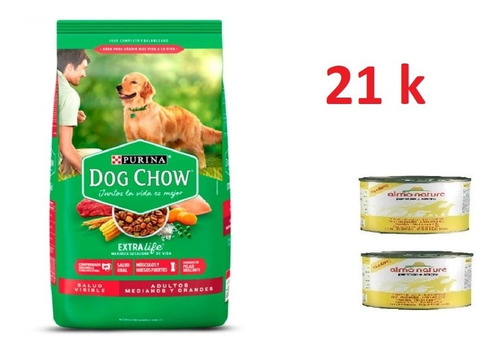 Dog Chow Adulto 21k + 2 Pate + Envio Gratis