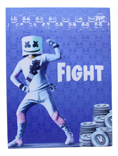 Cuaderno 16x21 Ppe Fortnite Fight Juego Batalla Marshmello