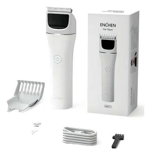 Cortadora De Pelo Inalámbrica Profesional Enchen Boost 2 Color Blanco