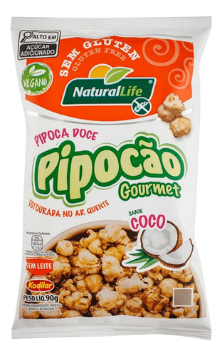 Pipoca Gourmet Coco Vegano Sem Glúten 90g Natural Life