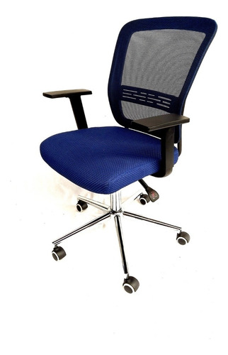 Silla de escritorio American Mesh 15588 Vegas ergonómica  azul y negro con tapizado de mesh