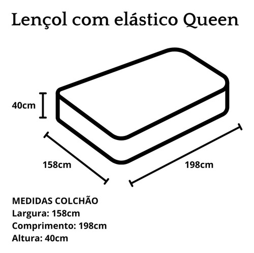 Jogo Cama Lençol Queen Karsten Percal 180 Fios 100% Algodão Cor Costine