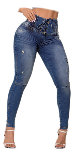 Calça Jeans Modeladora Cos Elástico Rhero Original Linda 