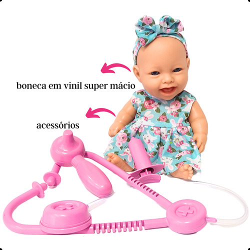Boneca Bambolinha Médica Pequena Com Acessórios Promoção