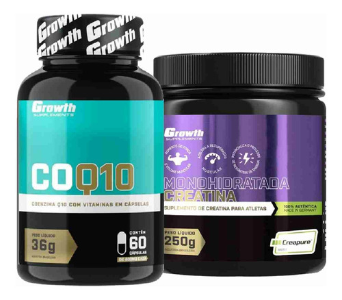Coenzima Q10 60 Caps + Creatina 250g Creapure Growth