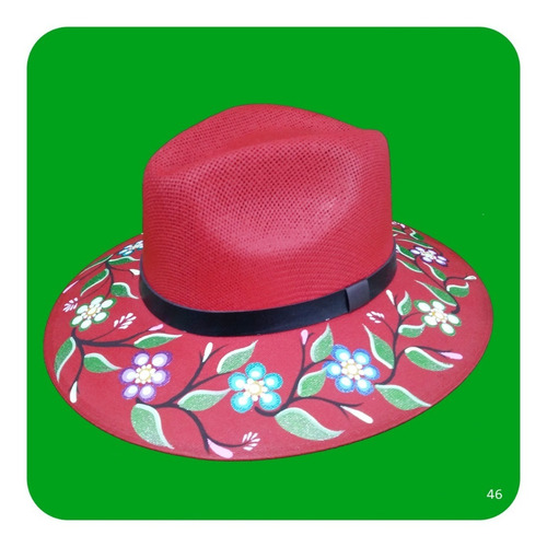 Imagen 4 de 9 de Elegante Sombrero Artesanal Pintado A Mano Varios Modelos 5