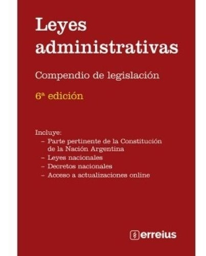 Leyes Administrativas Compendio De Legislación, De Sin Autor. Editorial Errepar, Tapa Blanda, Edición 6º En Español, 2023