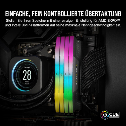 Memoria 32gb Ddr5 Bus 6000mhz Corsair Vengeance Rgb Black