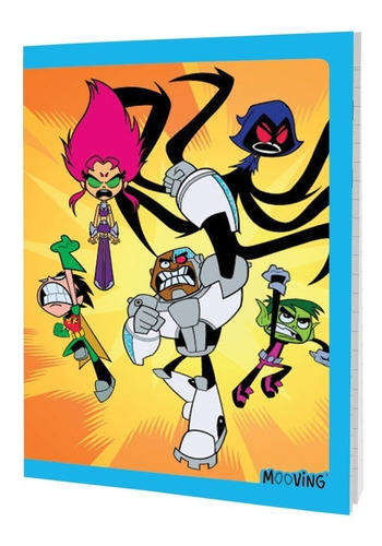 Cuaderno Teen Titans Jovenes 16 X 21 Tapa Flexible Mooving