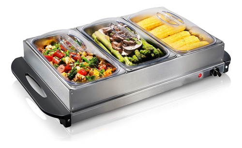 Bufetera Eléctrica 3 Divisiones Bandeja Acero Inox 3 X 2.5l