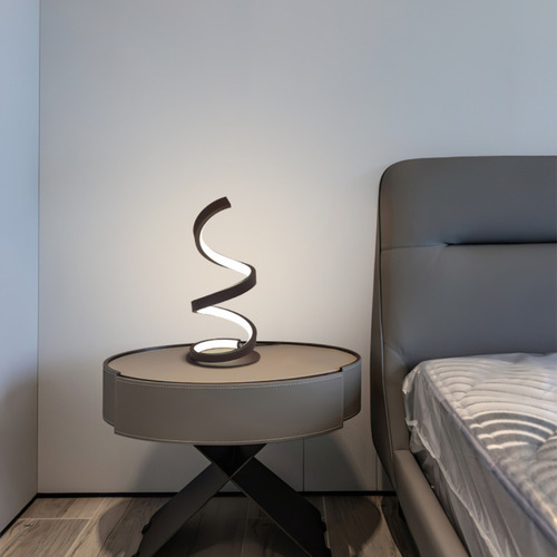 Luminária Abajur De Mesa 10w Espiral Moderna Coffee