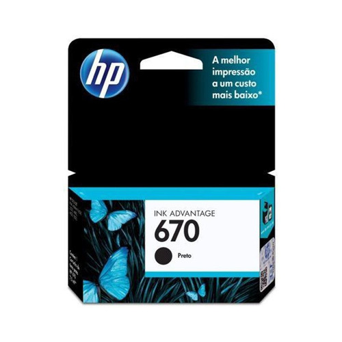 Cartucho De Tinta Hp 670 Preto Ink Advantage Cz113ab  