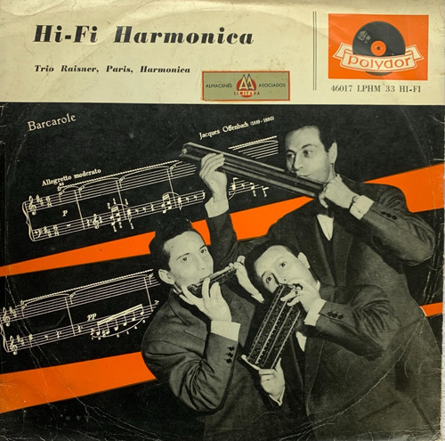 Hi-fi Harmonica Trio Raisner Paris Lp Disco Acetato Vinilo