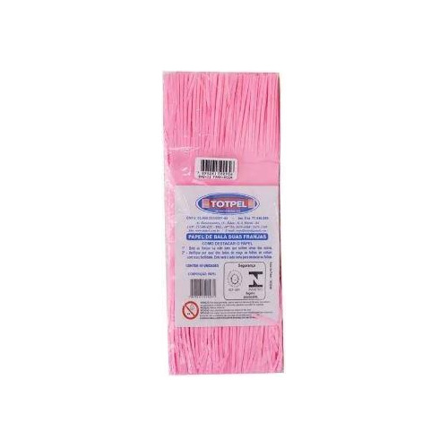 Kit Papel Seda Rosa Claro Embalar Bala De Coco 90 Unidades