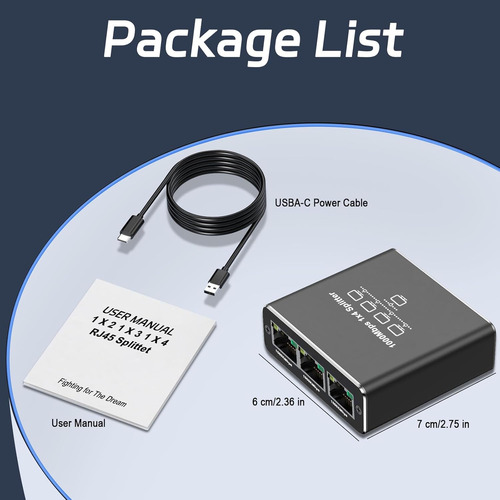 Splitter Divisor 1 A 4 Rj45 Gigabits 1000mbps