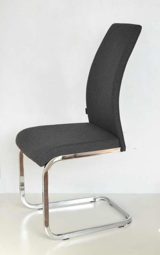 Silla Moderna Chenille Cromo Modelo Veneta Pack 4 Unid Envio