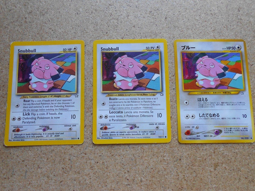 Lote Cartas Pokemon 3 Snubbull (en 3 Idiomas)