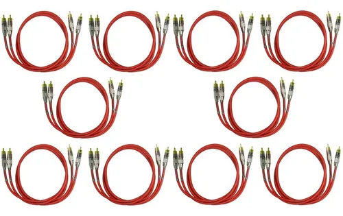 comprar Kit 10 Cabos Rca Blindado Series 400 Pro Technoise 1 Metro