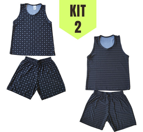 Kit 2 - Pijama Adulto Liganete Estampado Regata E Short