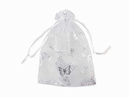 Bolsa De Papel 5 X 7 Pulgadas Blanco 100 Mariposa Organza Bo