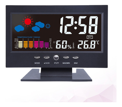 Reloj Despertador Velador Digital Led Con Sensor Temperatura