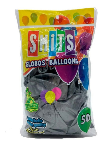 Globos Smits #12 C/50 Metal O Perla Colores Smi1x1 Color Plata Metálico