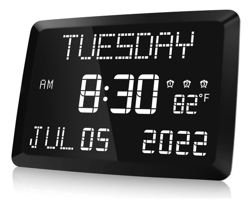 Reloj Raynic, Reloj De Pared Regulable Con Pantalla Led Gran