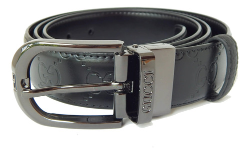 Cinturon Gucci Hebilla Clasica Negro Cuero Genuino