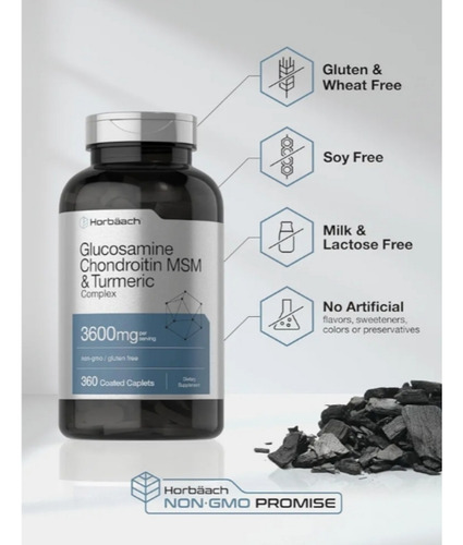 Glucosamina 3600 Mg 360 Caps + Colageno + Msm + Curcuma Eua Turmeric Curcumin