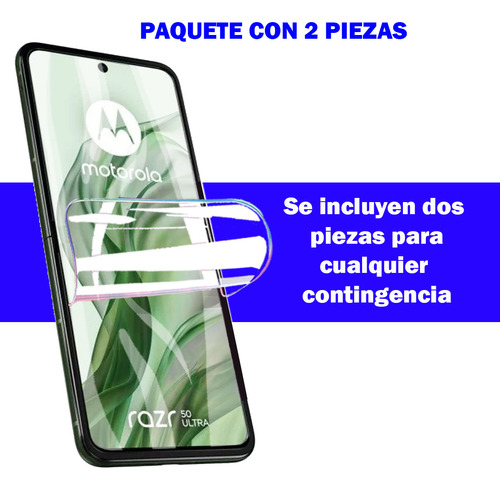 Kit 2 Micas De Hidrogel Compatible A Motorola Razr 50 Ultra
