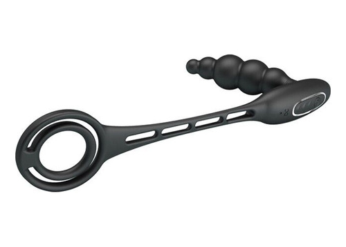 Plug Anal Vibratório Com Anel Peniano E Escrotal