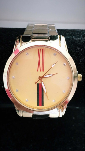 Relógio Feminino Pulseira Dourada Números Romanos