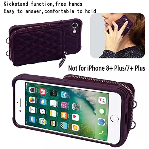 Funda de cuero para mujer iPhone SE 2022, billetera hecha a mano