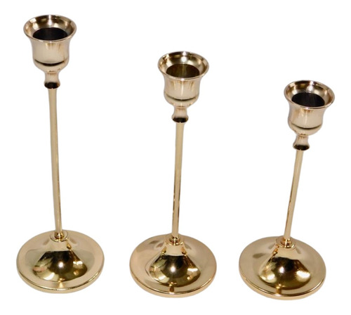 Candelabros  X3 Und 21-18-16 Cm Veladora Cirio Velones Vela 