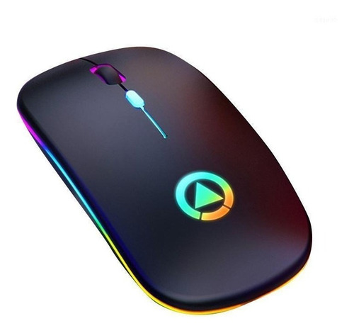 Mouse Inalámbrico Recargable Con Leds Rgb A2.