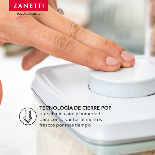 3 Contenedores Herméticos Con Tapa Pop - Zanetti Color Gris