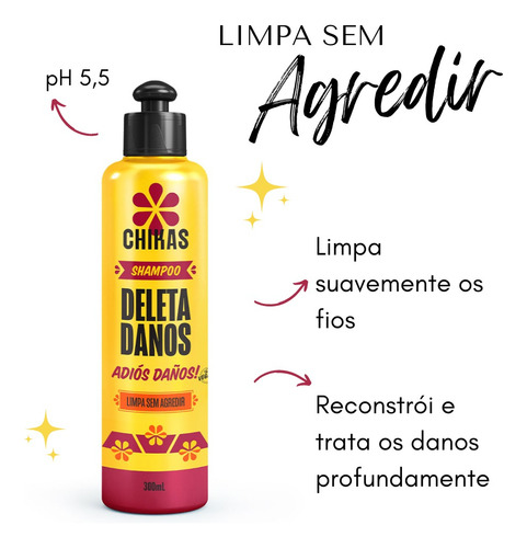 Kit Shampoo E Condicionador 300ml Deleta Danos Chikas