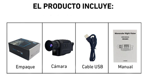Cámara Monocular Nv100 Visión Nocturna 4k Zoom 5x Telescopio