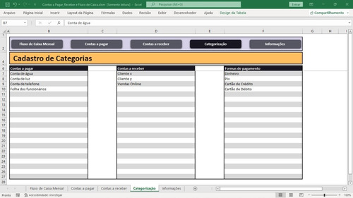 Planilha Fluxo De Caixa - Com Alertas