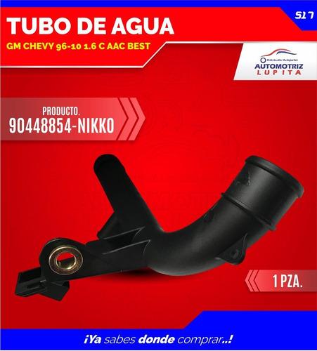 Tubo Agua Gm Chevy 96-10 1.6 Con Aire Acondicion Marca Nikko