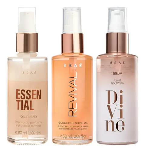 Kit Óleos Capilares Essential + Revival + Divine - Braé